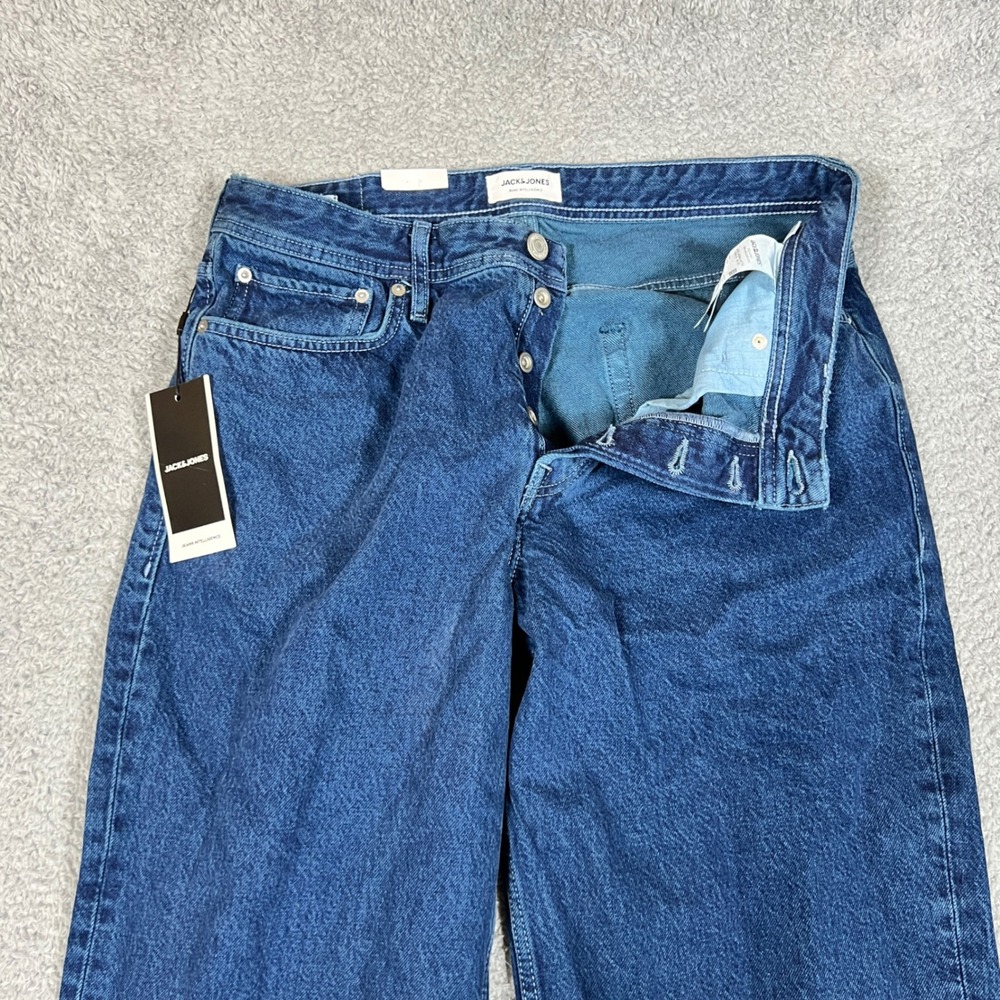 Jack & Jones Jeans Mens 34x34 Eddie Baggy Dark Blue Denim Pants New With Tags